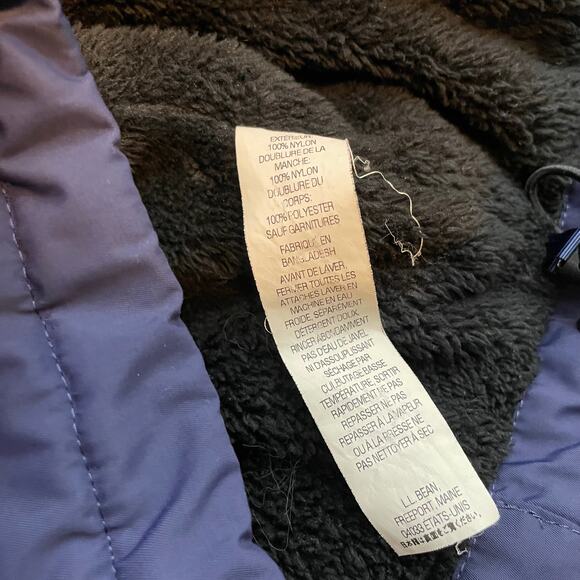 LL Bean Winter Warmer Plush Lined Hooded Winter Snow Jacket Coat Navy Womens M - Picture 17 of 17